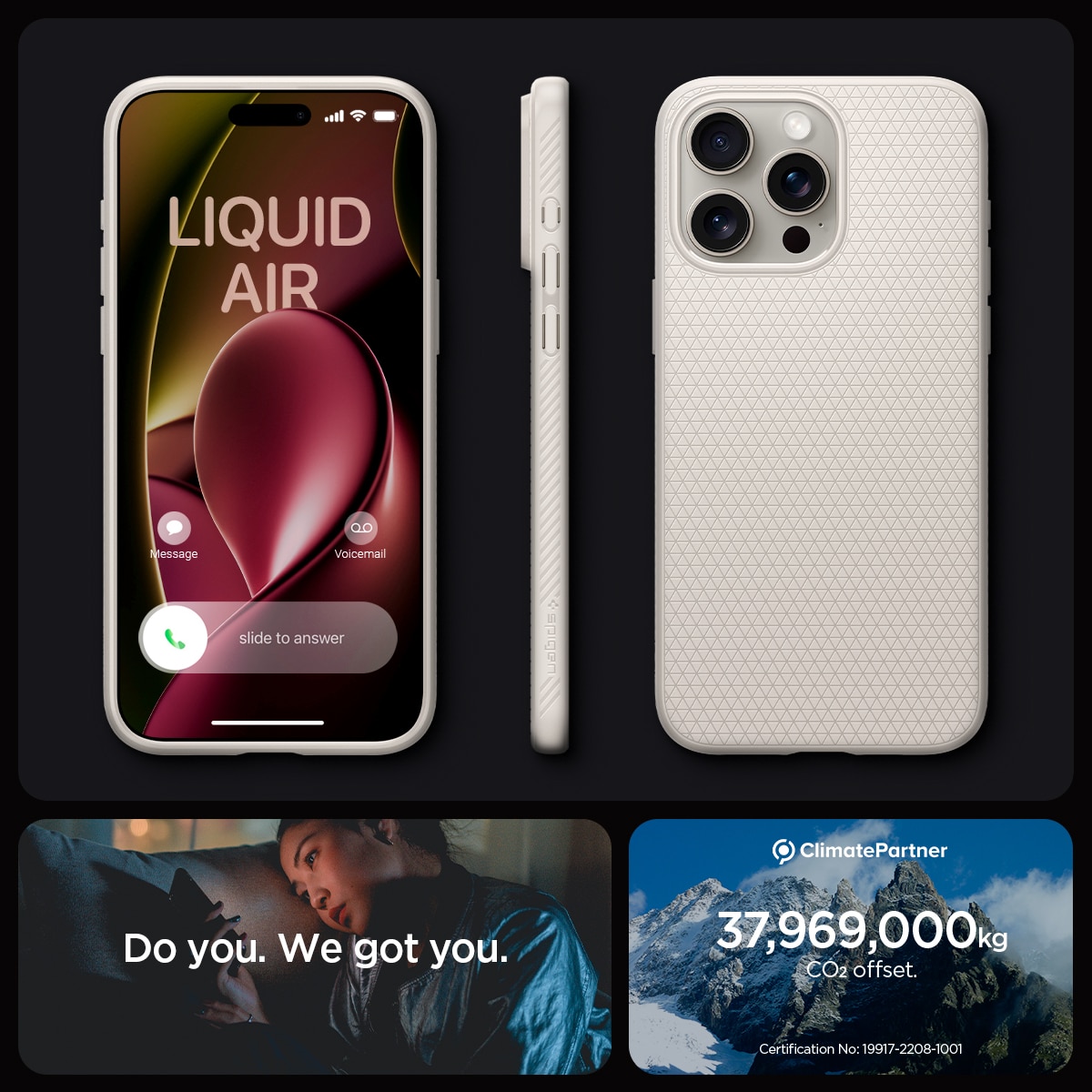 iPhone 15 Pro Case Liquid Air Natural Titanium