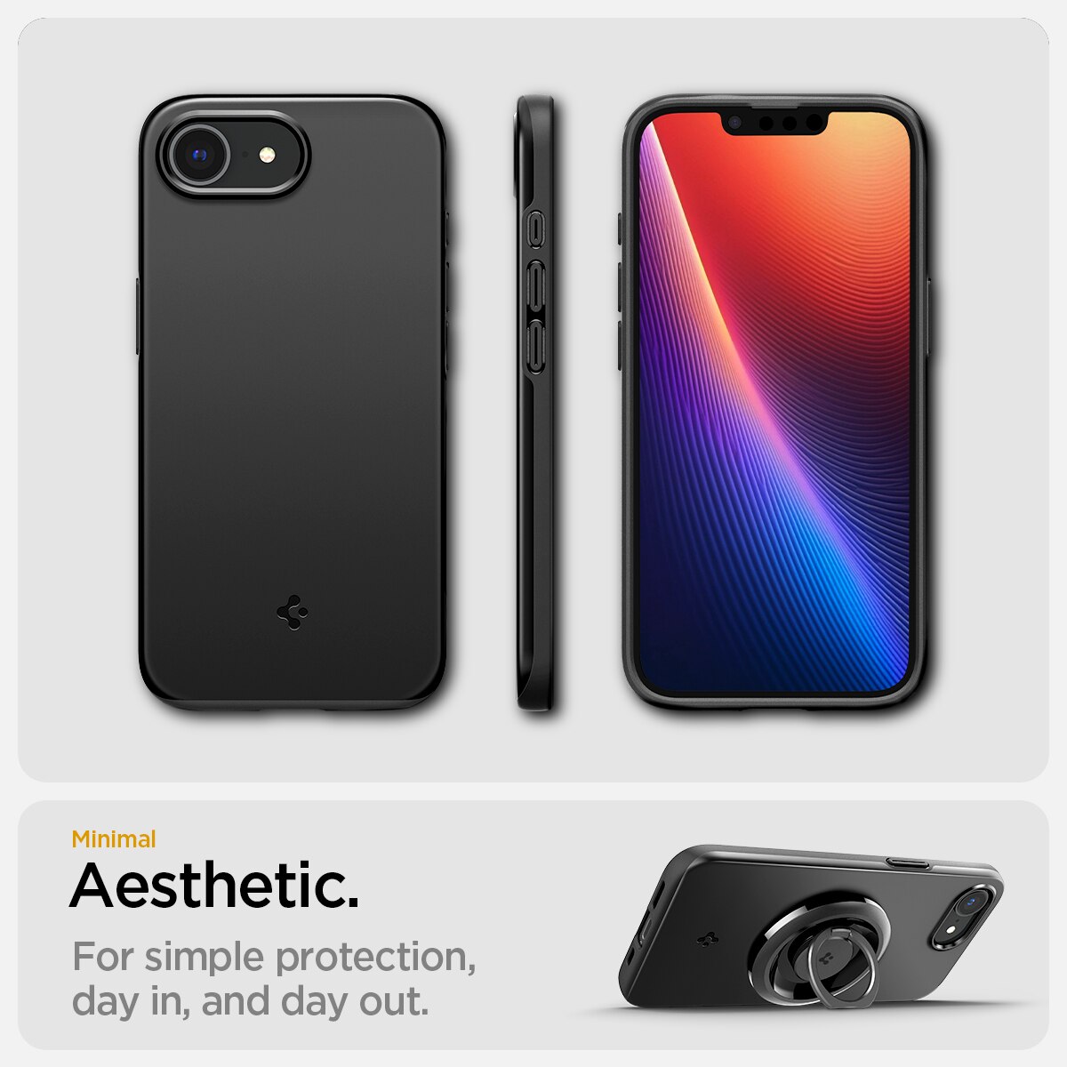 iPhone 16e Case Thin Fit MagSafe Black