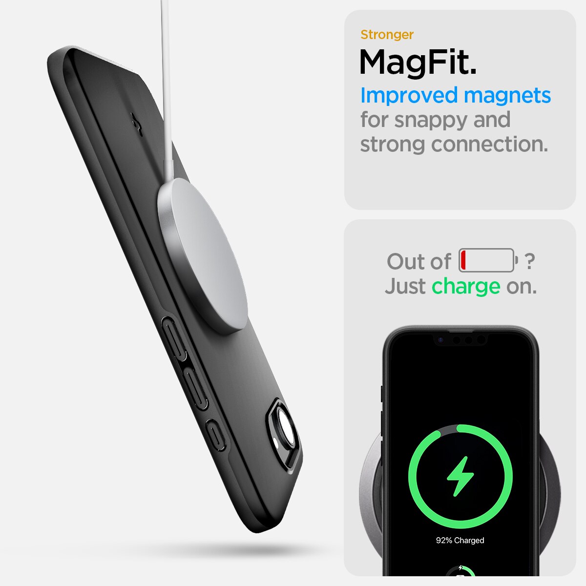 iPhone 16e Case Thin Fit MagSafe Black