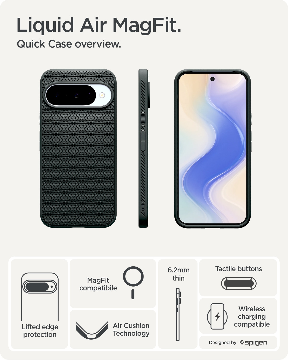 Google Pixel 10 Pro Case Liquid Air MagSafe Abyss Green