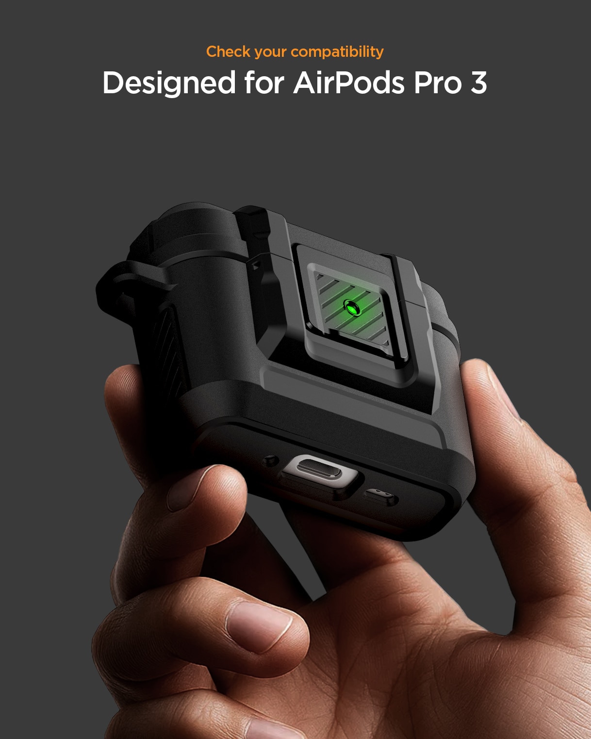 Lock Fit Skal Apple AirPods Pro 3 Matte Black