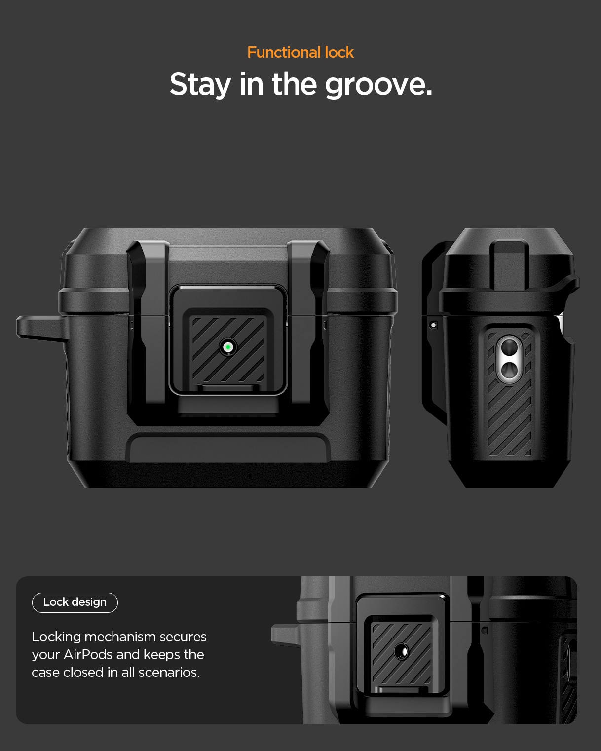 Lock Fit Skal Apple AirPods Pro 3 Matte Black