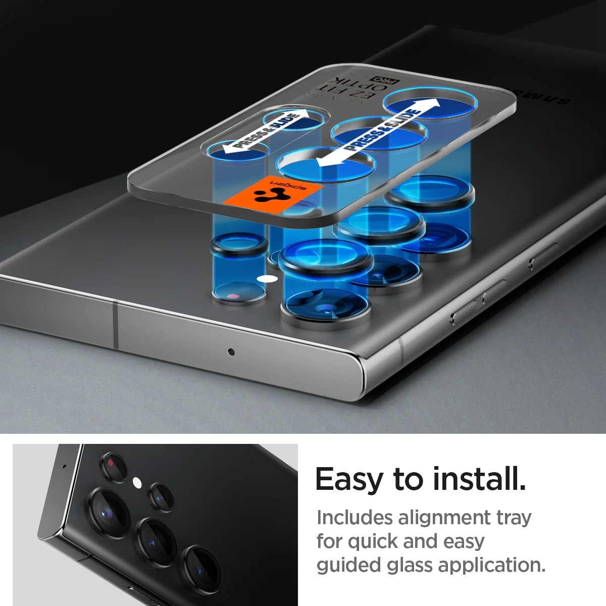 Samsung Galaxy S23 Ultra Kit med Liquid Crystal Skal, Skärmskydd och Linsskydd