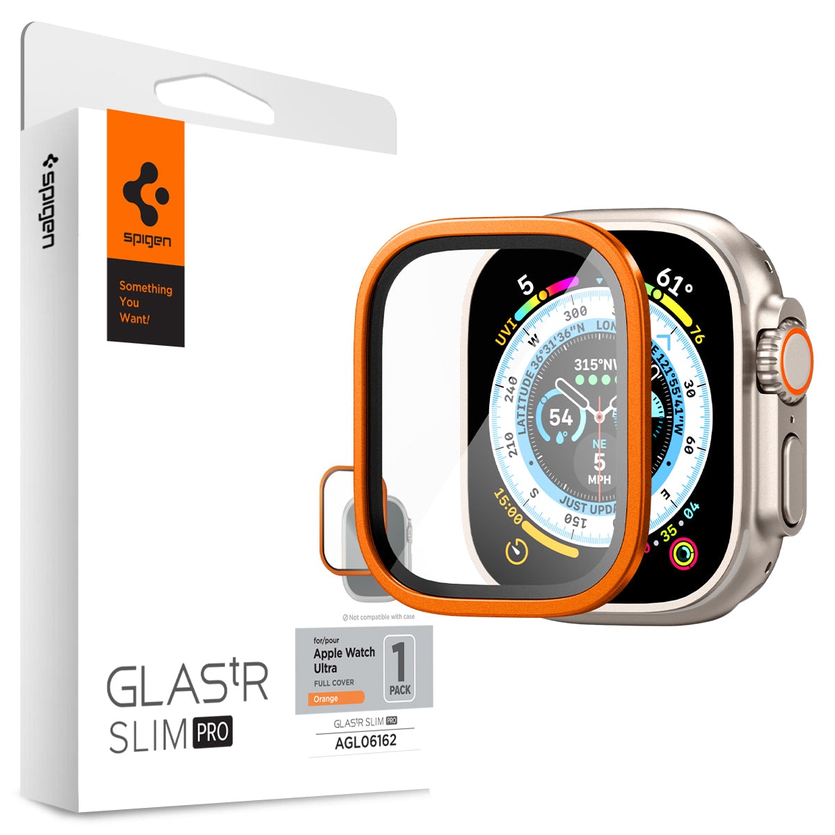 Apple Watch Ultra 49mm Screen Protector Glas.tR Slim Pro orange