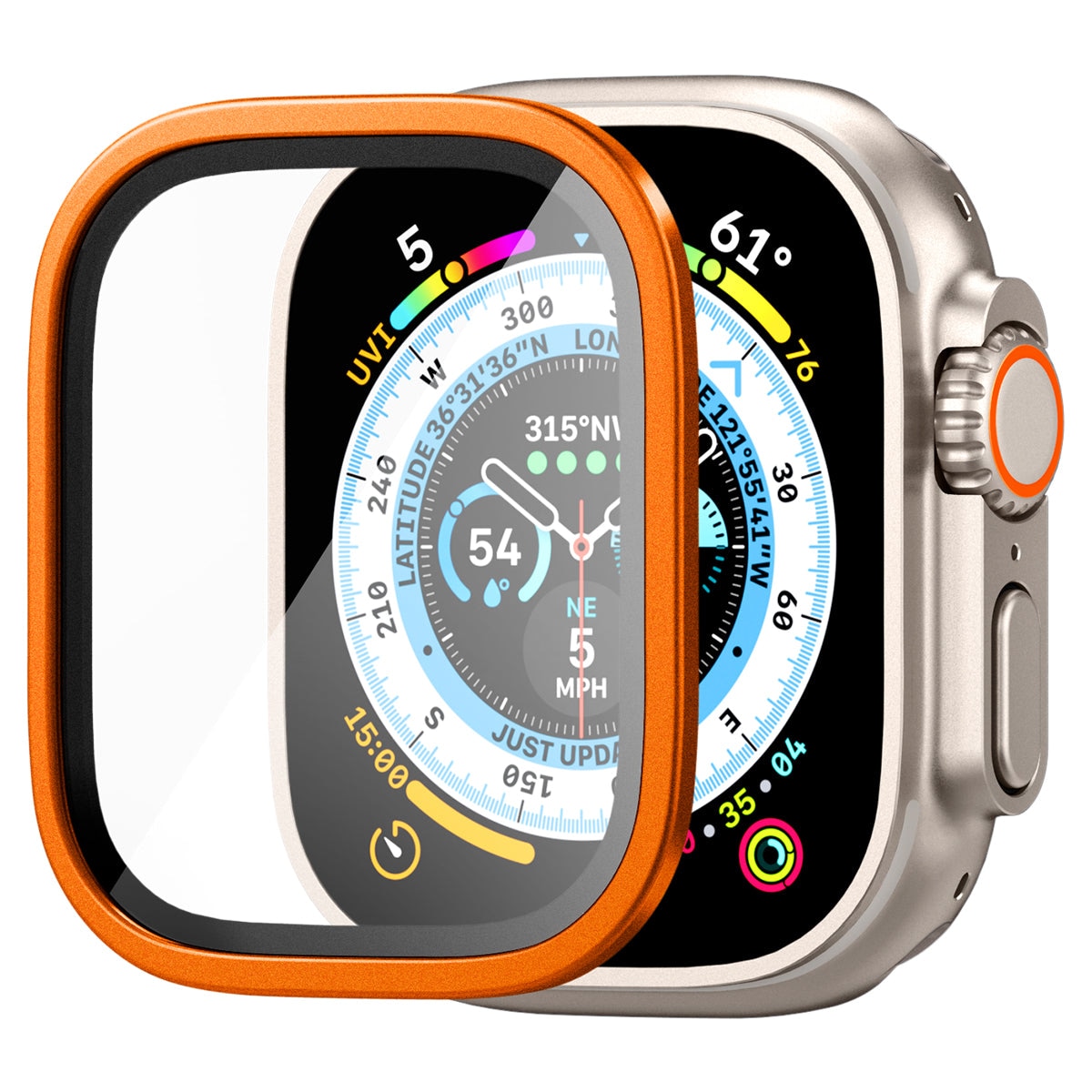 Apple Watch Ultra 2 49mm Screen Protector Glas.tR Slim Pro orange