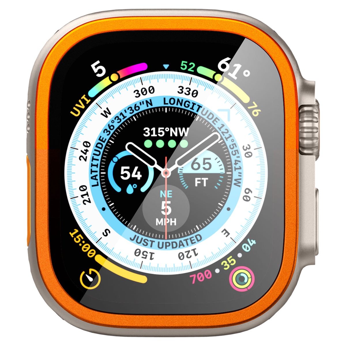 Apple Watch Ultra 2 49mm Screen Protector Glas.tR Slim Pro orange
