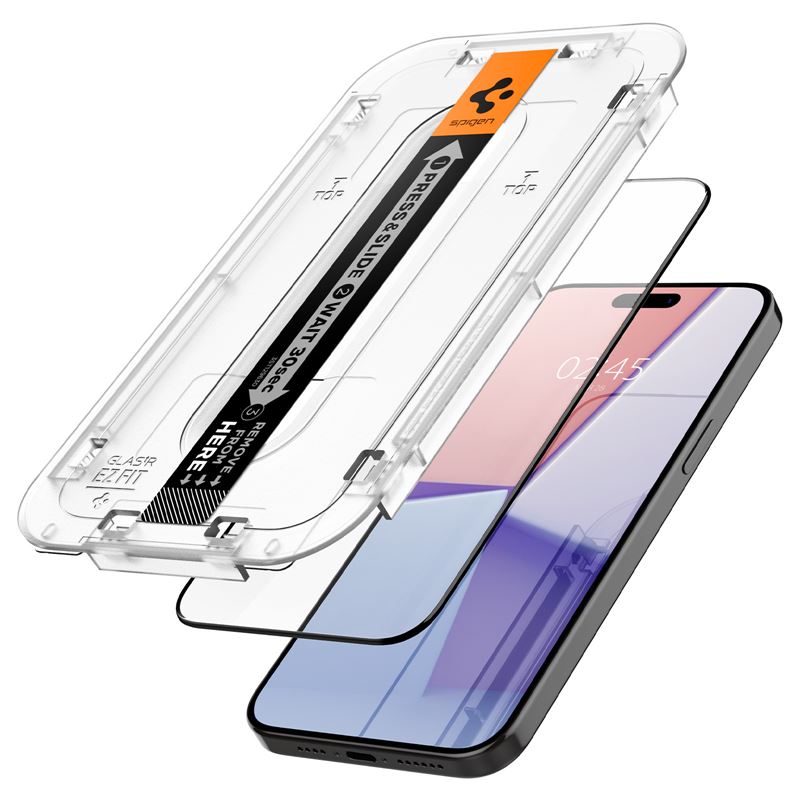 iPhone 15 Pro Max Screen Protector GLAS.tR Full Cover EZ Fit (2-pack) Black