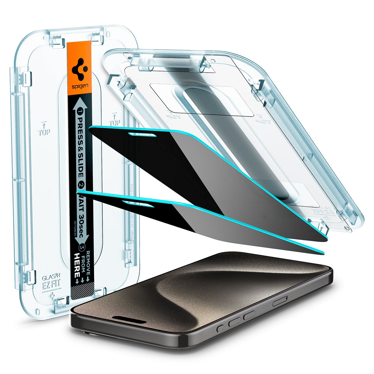 iPhone 15 Pro Max Screen Protector Privacy GLAS.tR EZ Fit (2-pack)