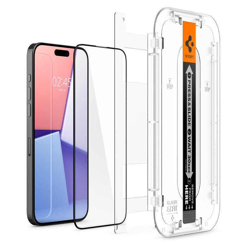 iPhone 15 Pro Screen Protector GLAS.tR Full Cover EZ Fit (2-pack) Black