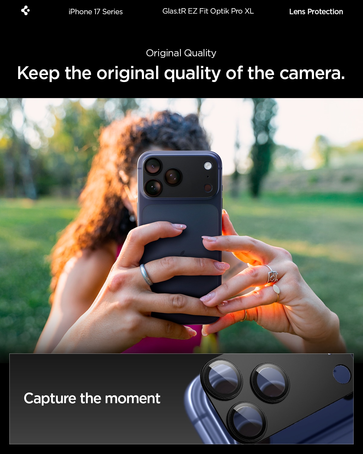 iPhone 17 Pro Glas.tR EZ Fit Optik Pro XL Svart