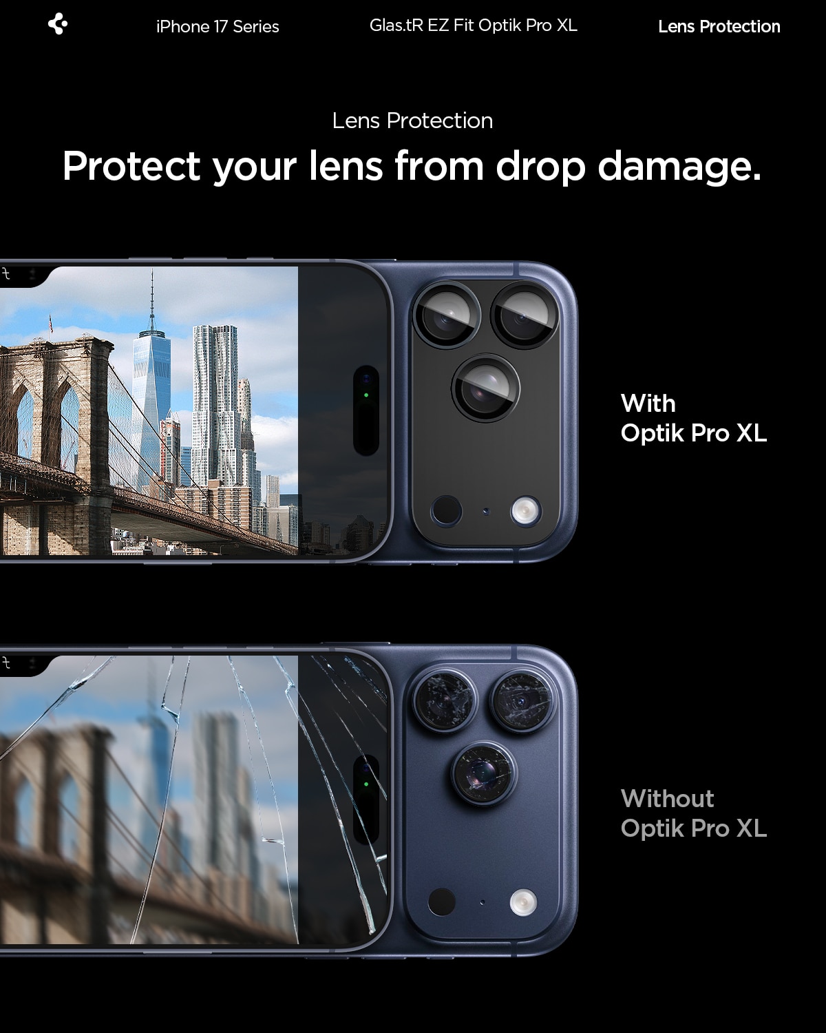 iPhone 17 Pro Glas.tR EZ Fit Optik Pro XL Svart