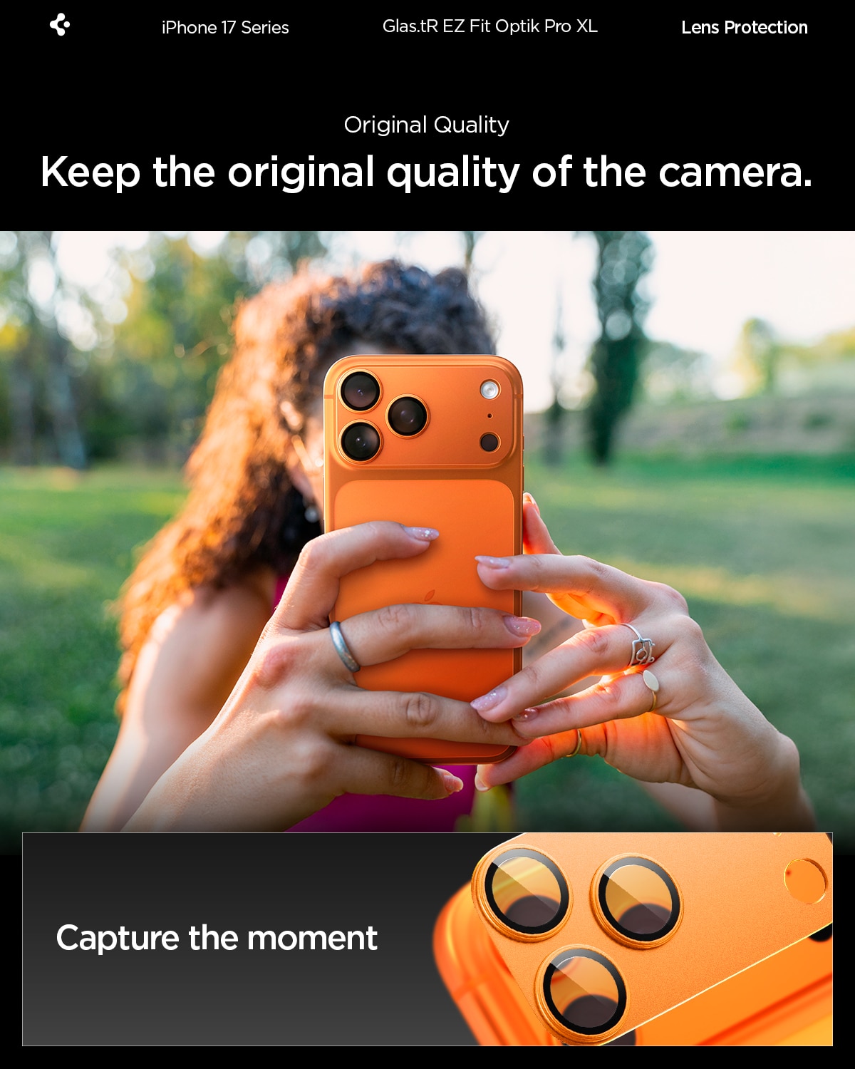 iPhone 17 Pro Glas.tR EZ Fit Optik Pro XL Orange