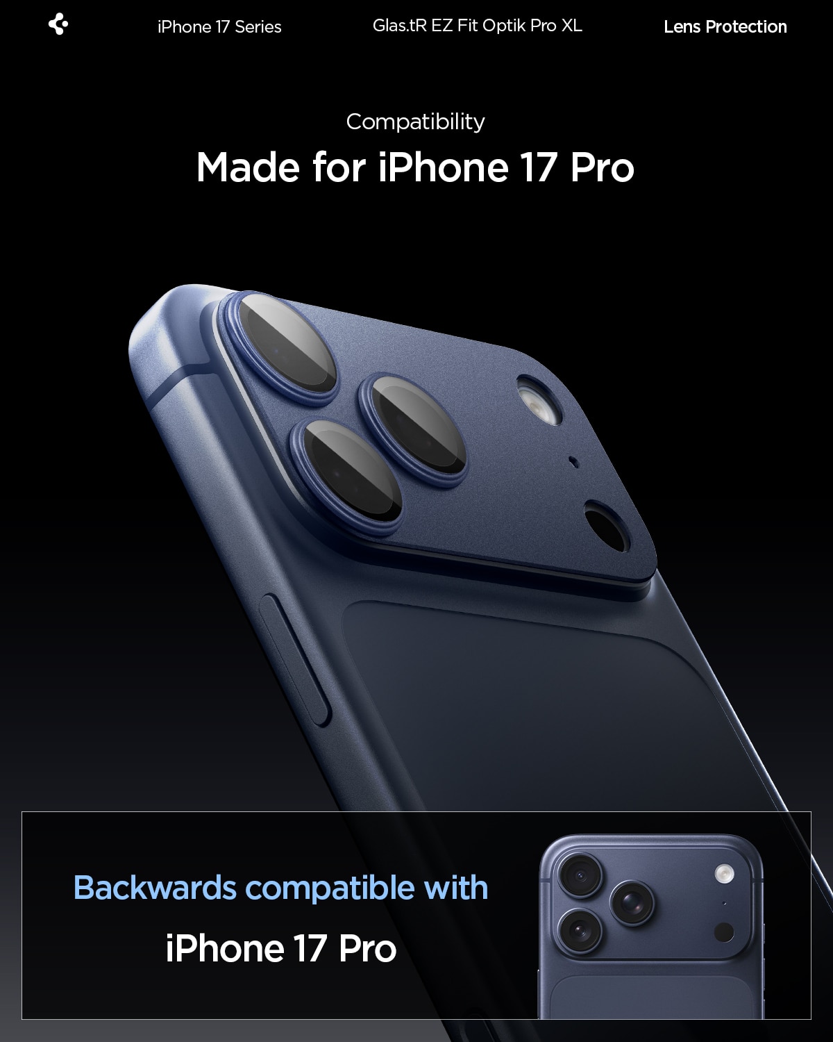 iPhone 17 Pro Glas.tR EZ Fit Optik Pro XL Blå