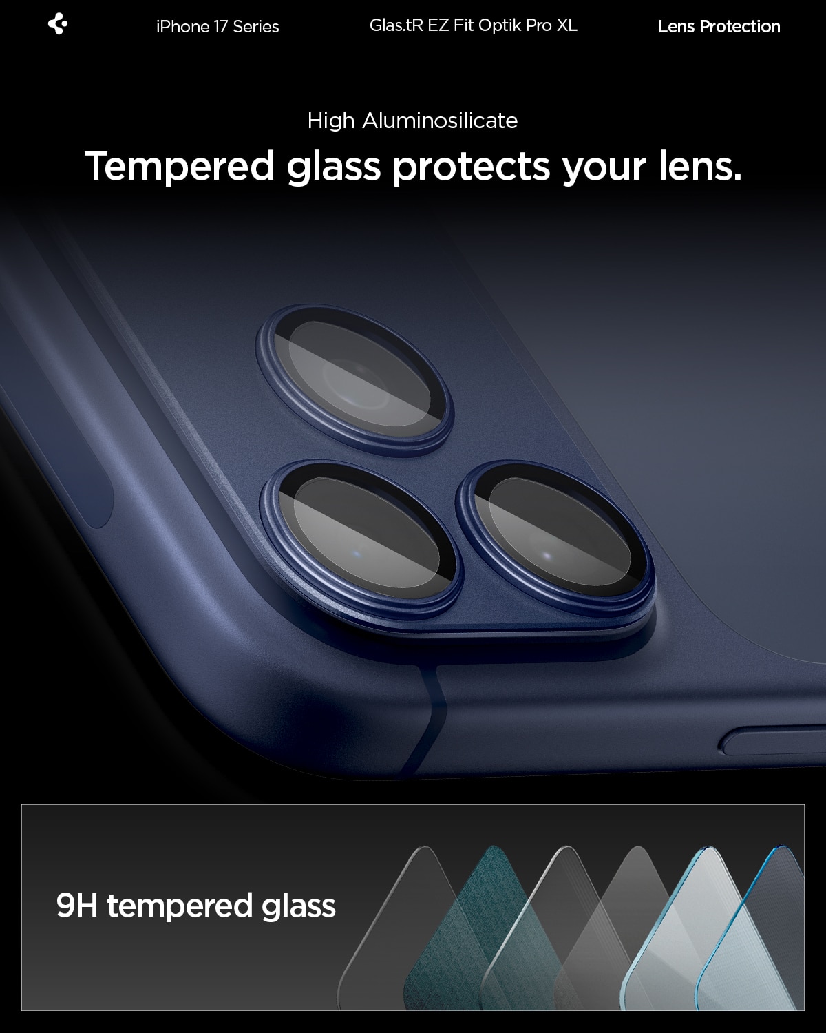 iPhone 17 Pro Glas.tR EZ Fit Optik Pro XL Blå