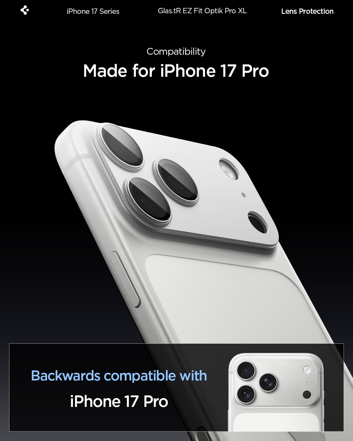 iPhone 17 Pro Glas.tR EZ Fit Optik Pro XL Silver