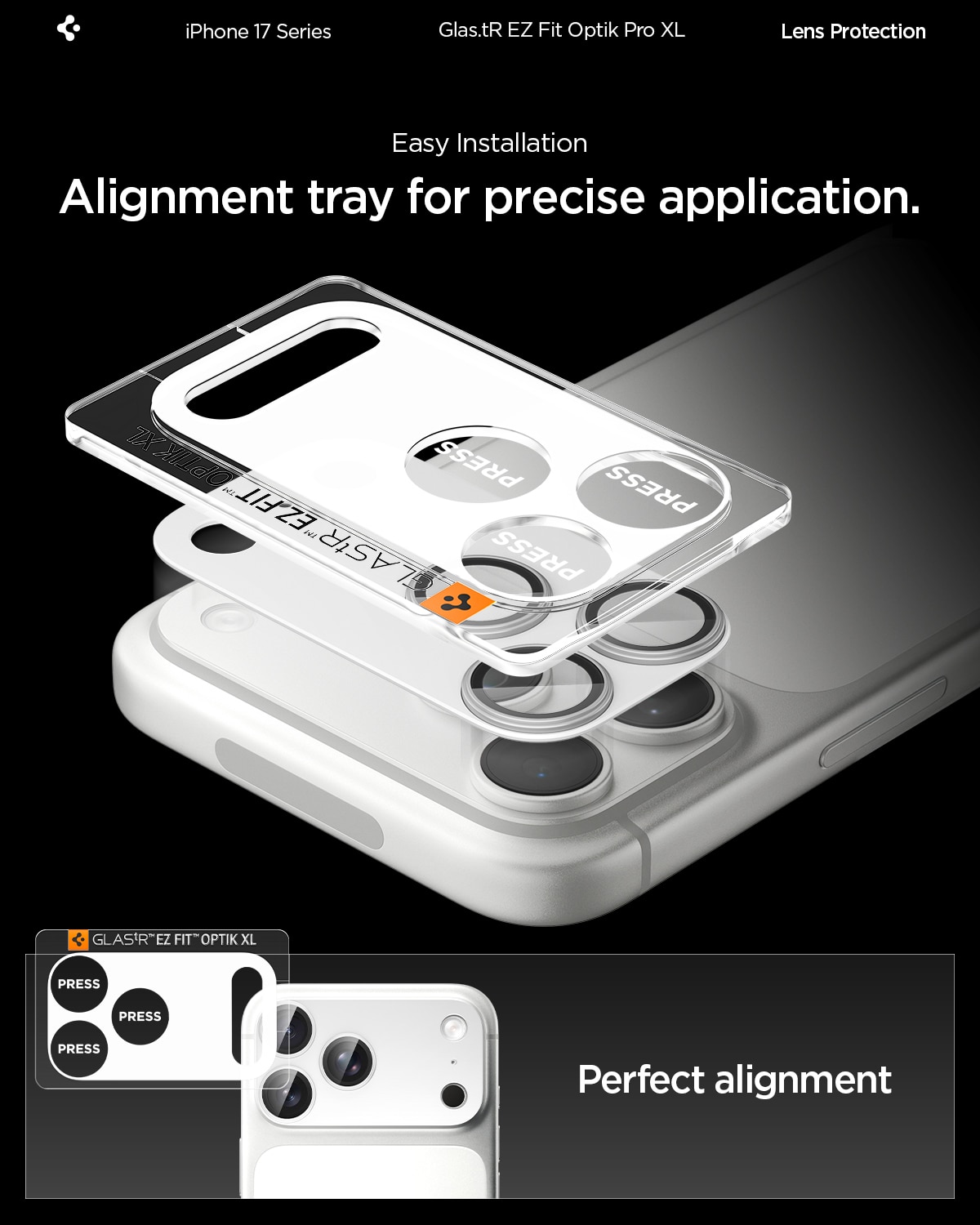 iPhone 17 Pro Glas.tR EZ Fit Optik Pro XL Silver