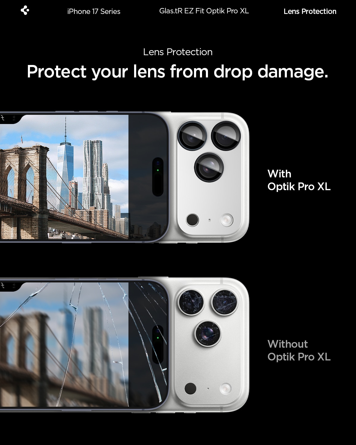 iPhone 17 Pro Glas.tR EZ Fit Optik Pro XL Silver