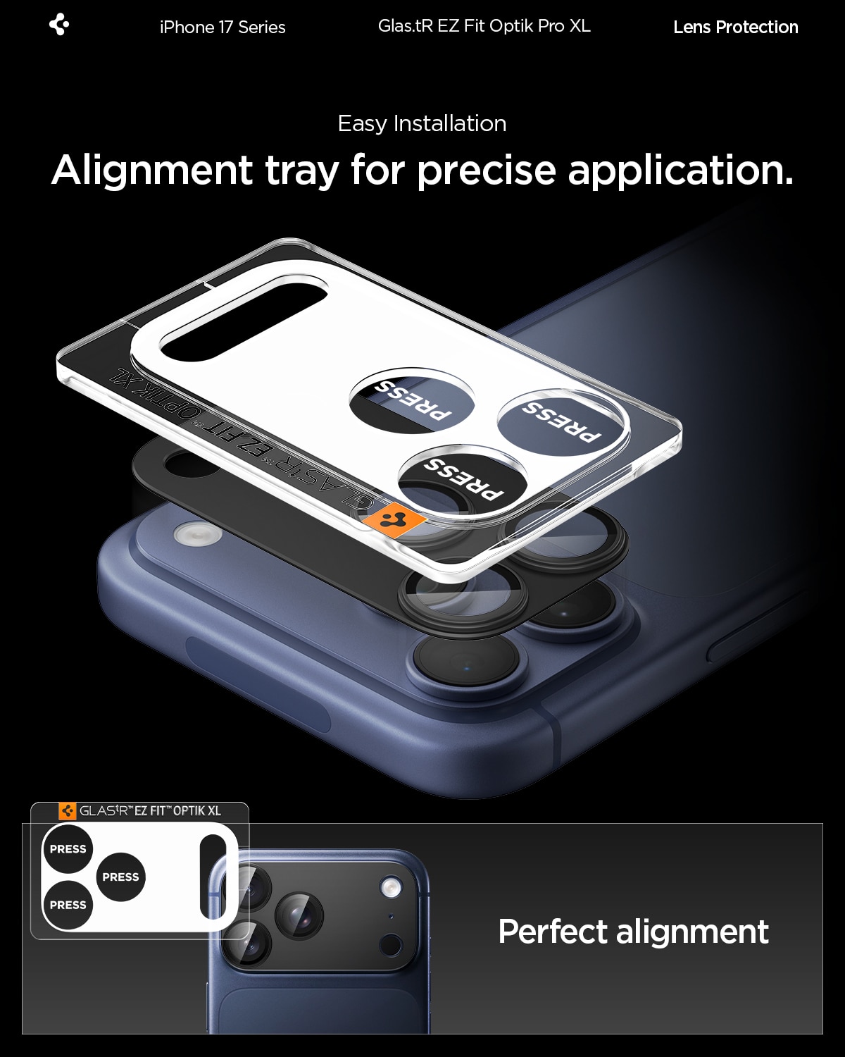 iPhone 17 Pro Max Glas.tR EZ Fit Optik Pro XL Svart