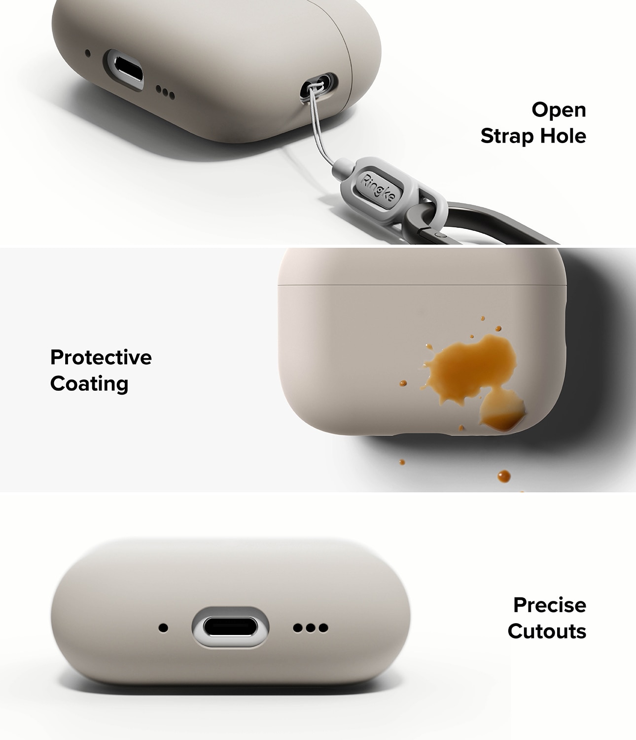 Silicone Skal Apple AirPods Pro 3 Stone