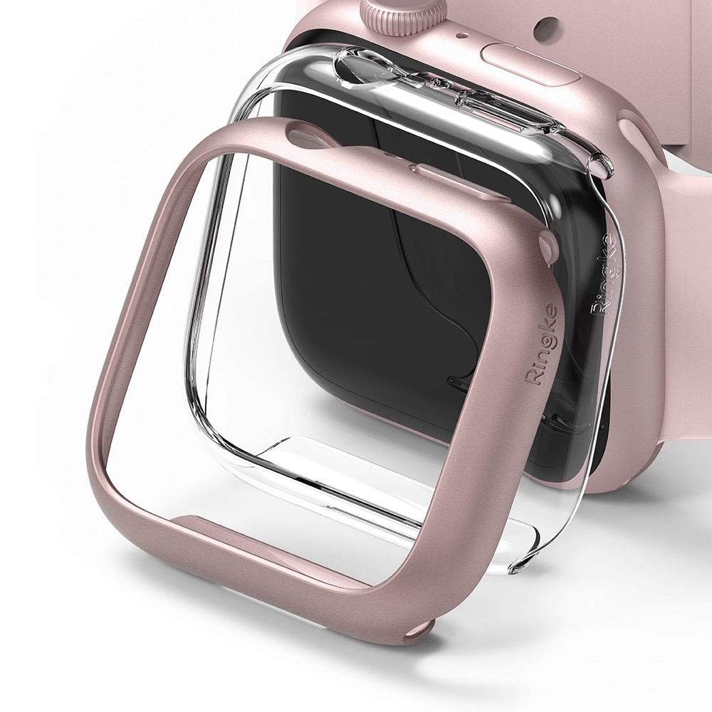 Slim Case (2-pack) Apple Watch 41mm Series 9 Pink & Clear
