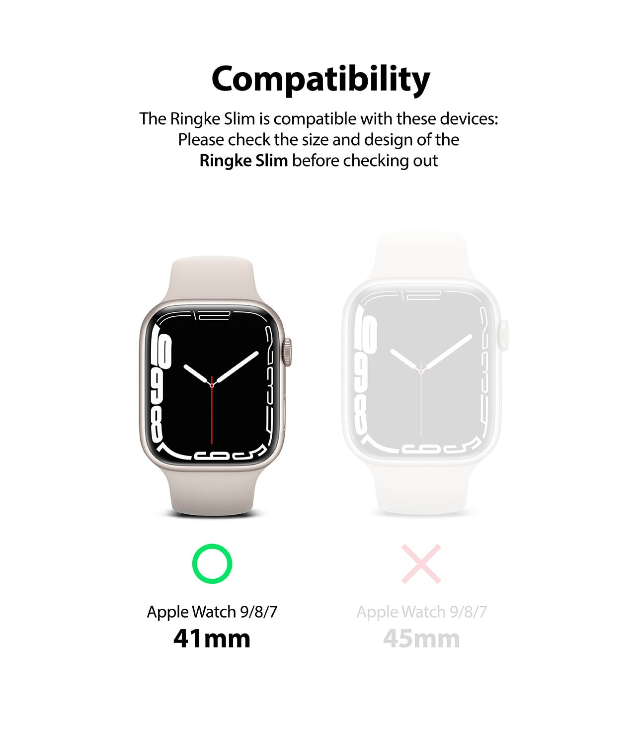 Slim Case (2-pack) Apple Watch 41mm Series 9 Pink & Clear