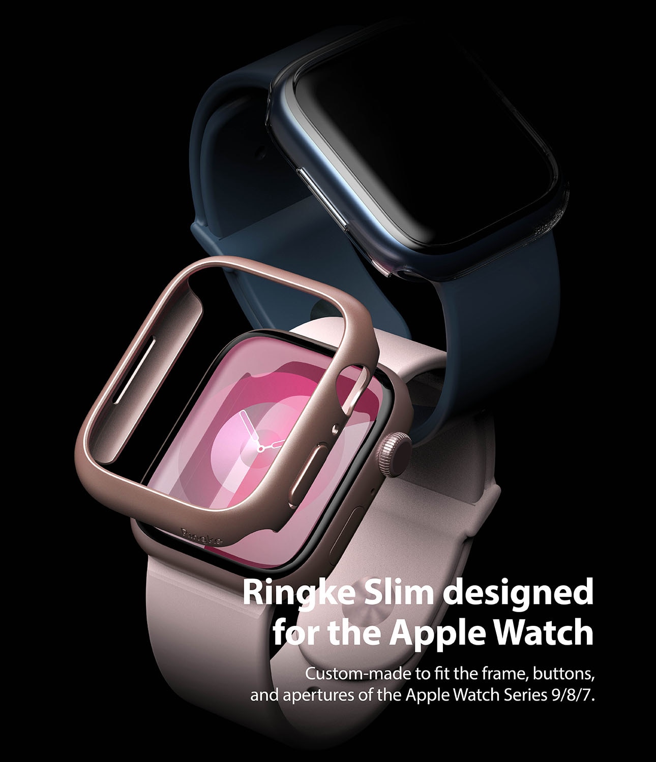 Slim Case (2-pack) Apple Watch 41mm Series 7 Pink & Clear