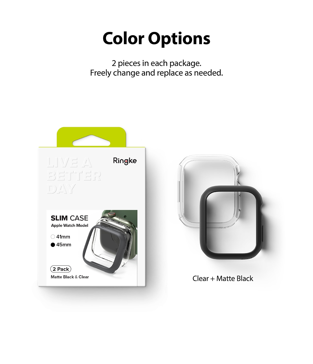 Slim Case (2-pack) Apple Watch Series 9 45mm Flerfärgad/mönster