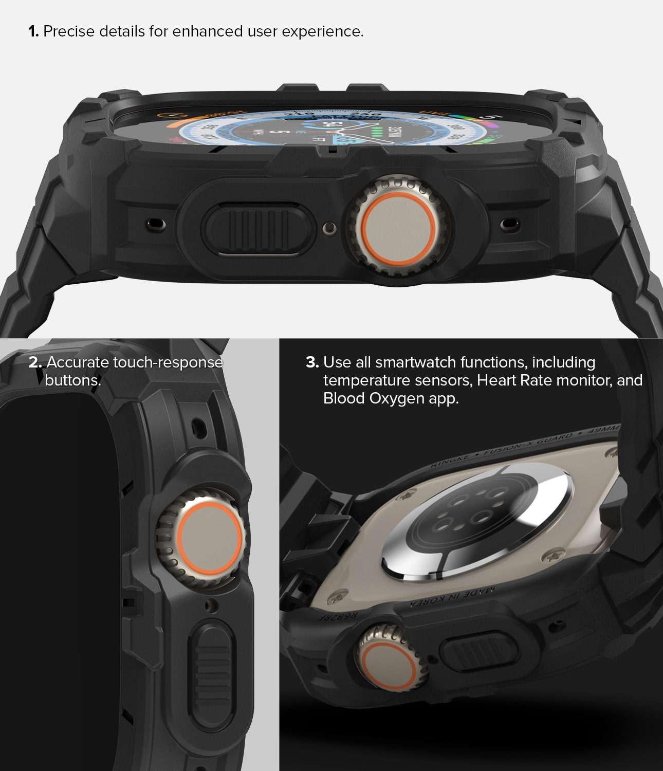 Fusion-X Guard Case+Band Apple Watch Ultra 49mm Black