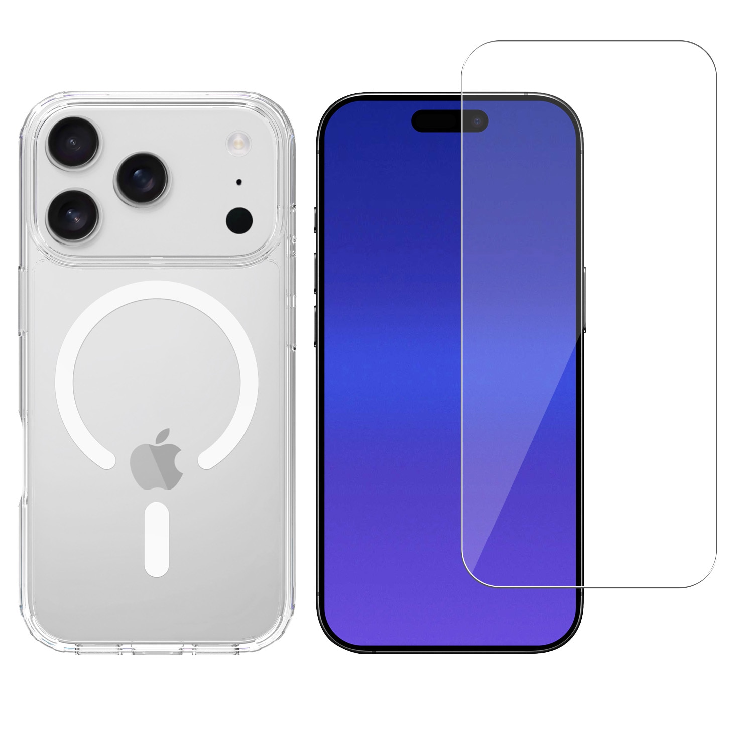 iPhone 17 Pro Max Kit Hybridskal MagSafe och Skärmskydd i Glas