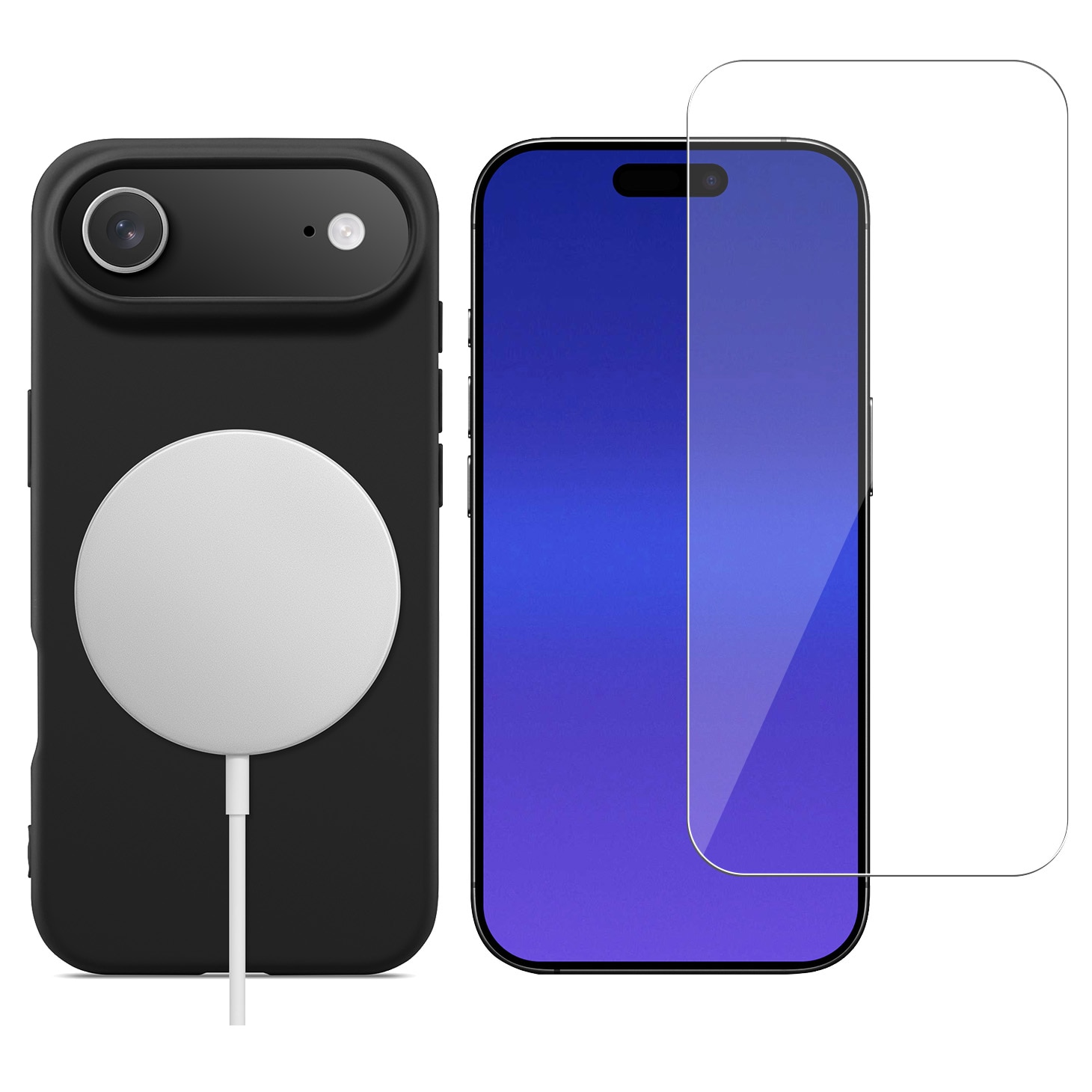 iPhone Air Kit TPU-skal MagSafe och Skärmskydd i Glas Svart