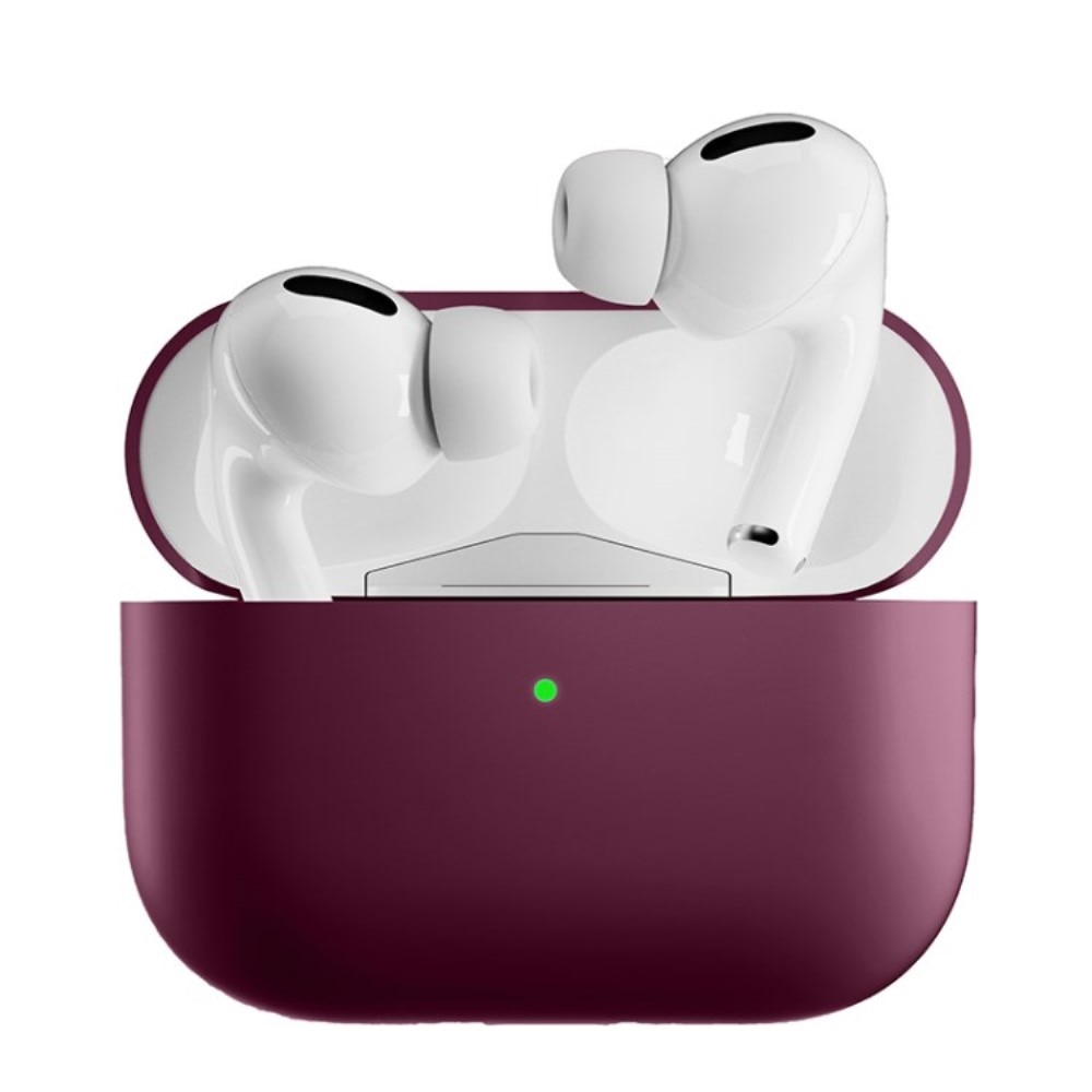 Silikonskal Apple AirPods Pro 2 mörkröd