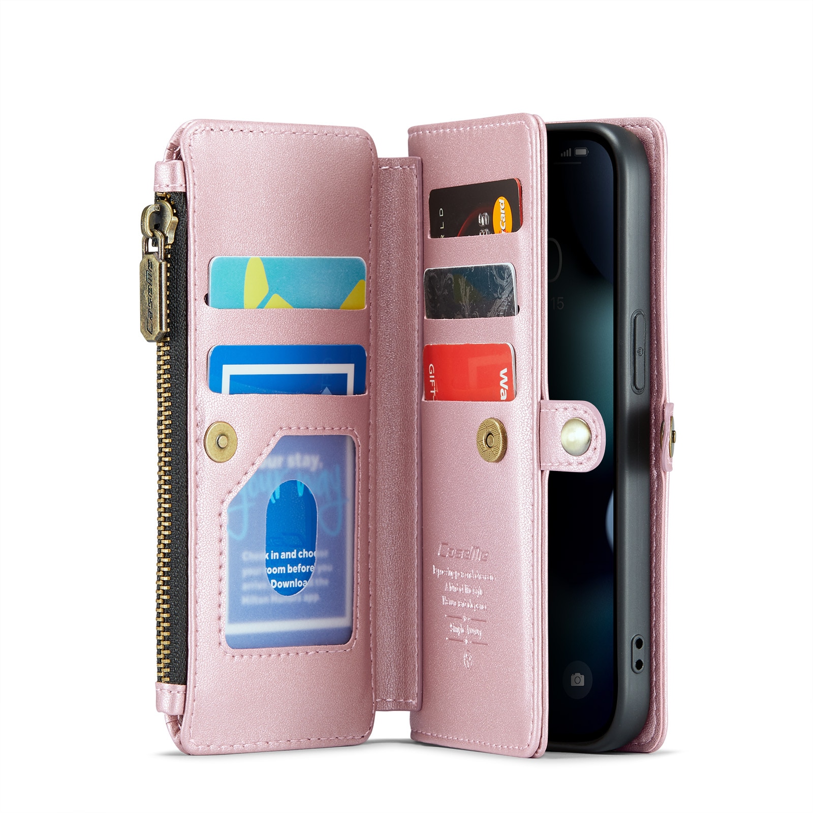 Plånboksväska iPhone 13 Pro rosa