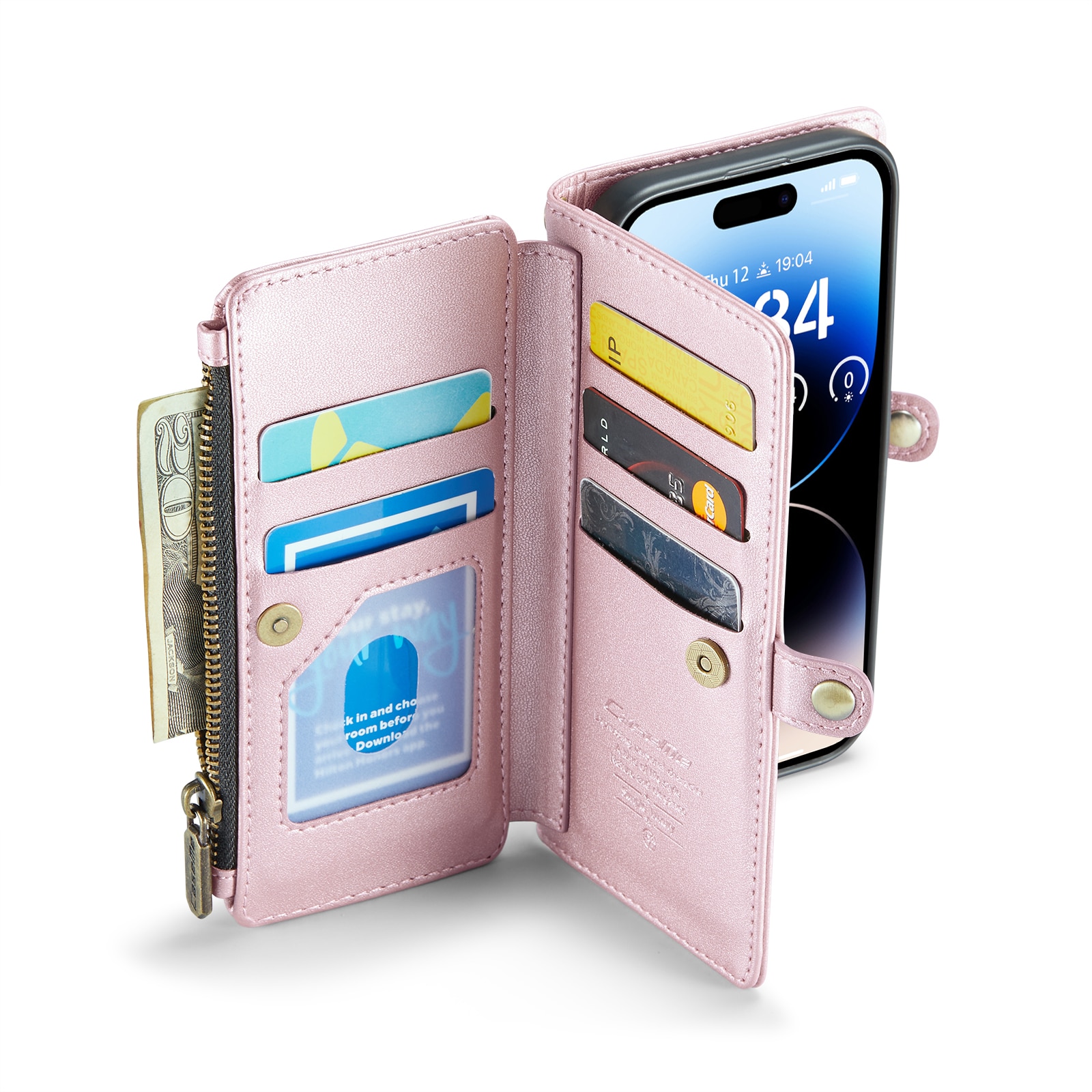 Plånboksväska iPhone 14 Pro rosa