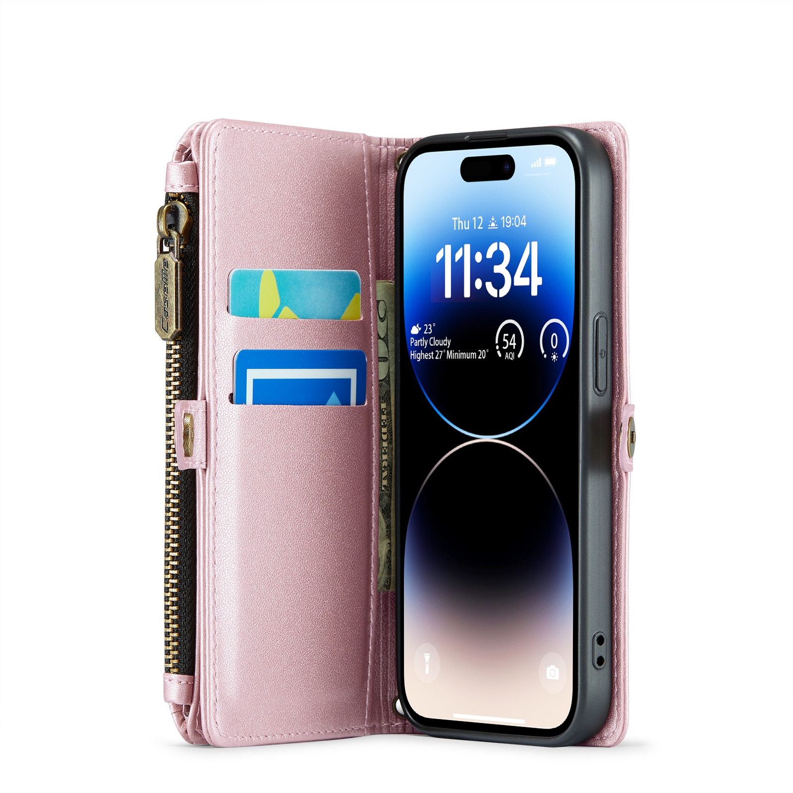 Plånboksväska iPhone 14 Pro rosa
