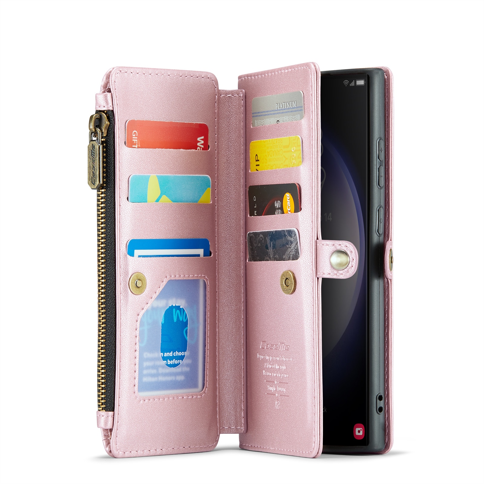 Plånboksväska Samsung Galaxy S23 Ultra rosa