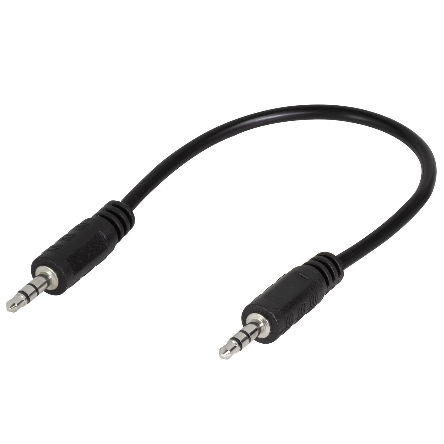 3,5mm Audiokabel 0,2m Svart
