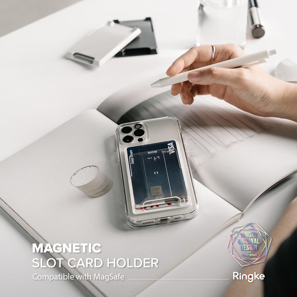 Magnetic Slot Card Holder Clear