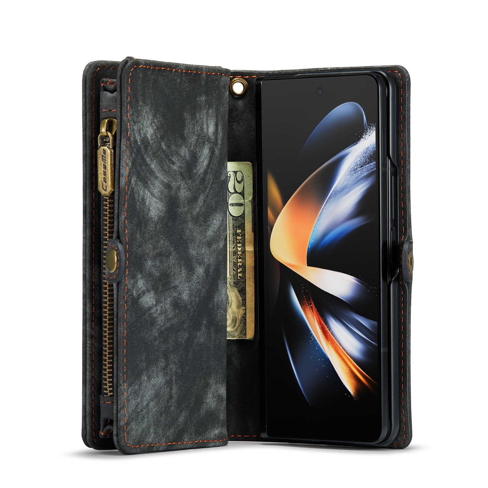 Multi-slot Plånboksfodral Samsung Galaxy Z Fold 5 grå