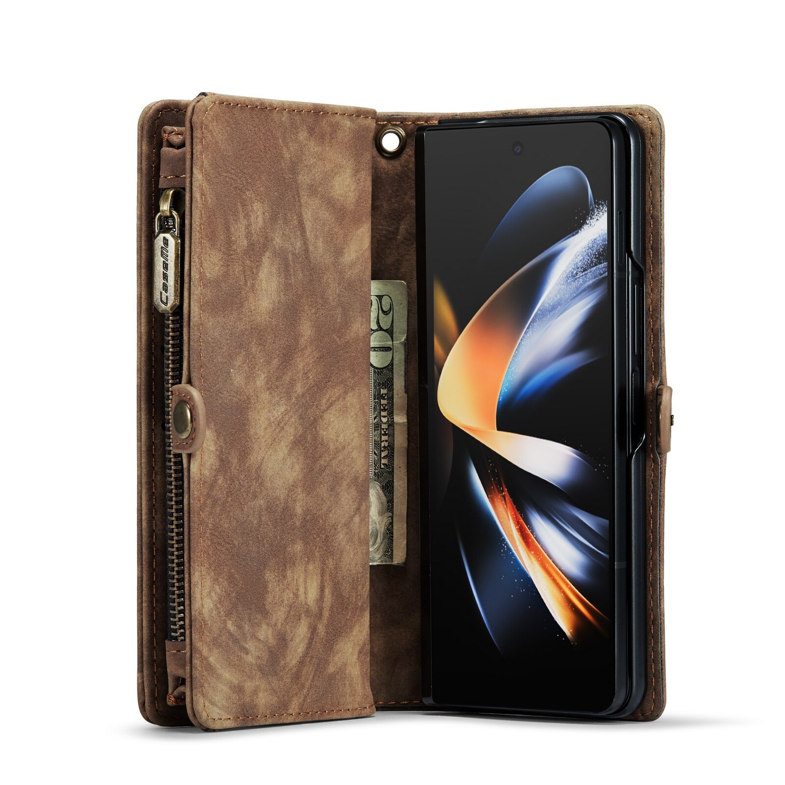 Multi-slot Plånboksfodral Samsung Galaxy Z Fold 5 brun