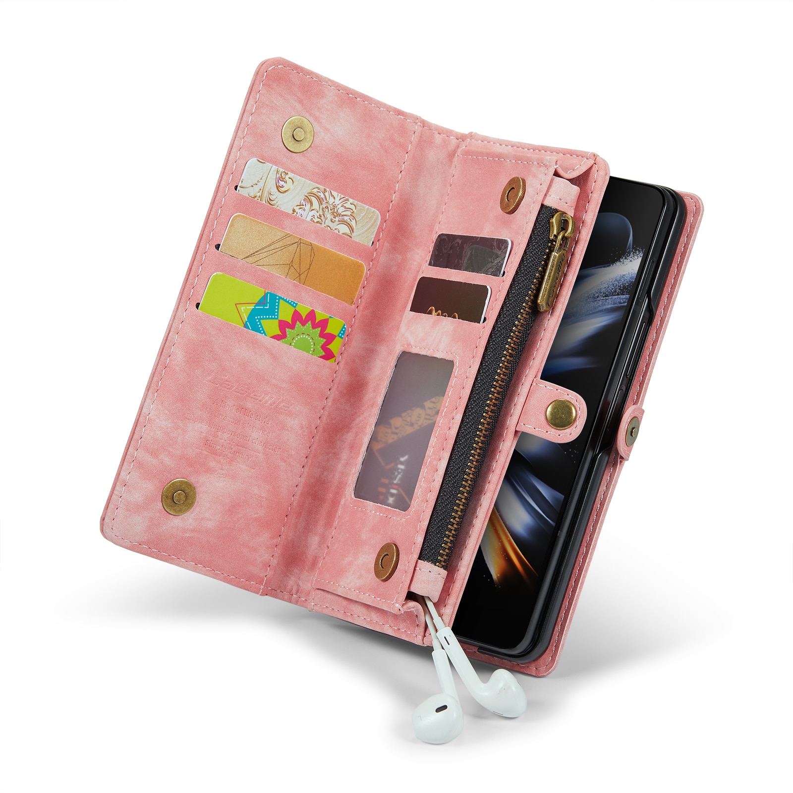 Multi-slot Plånboksfodral Samsung Galaxy Z Fold 5 rosa