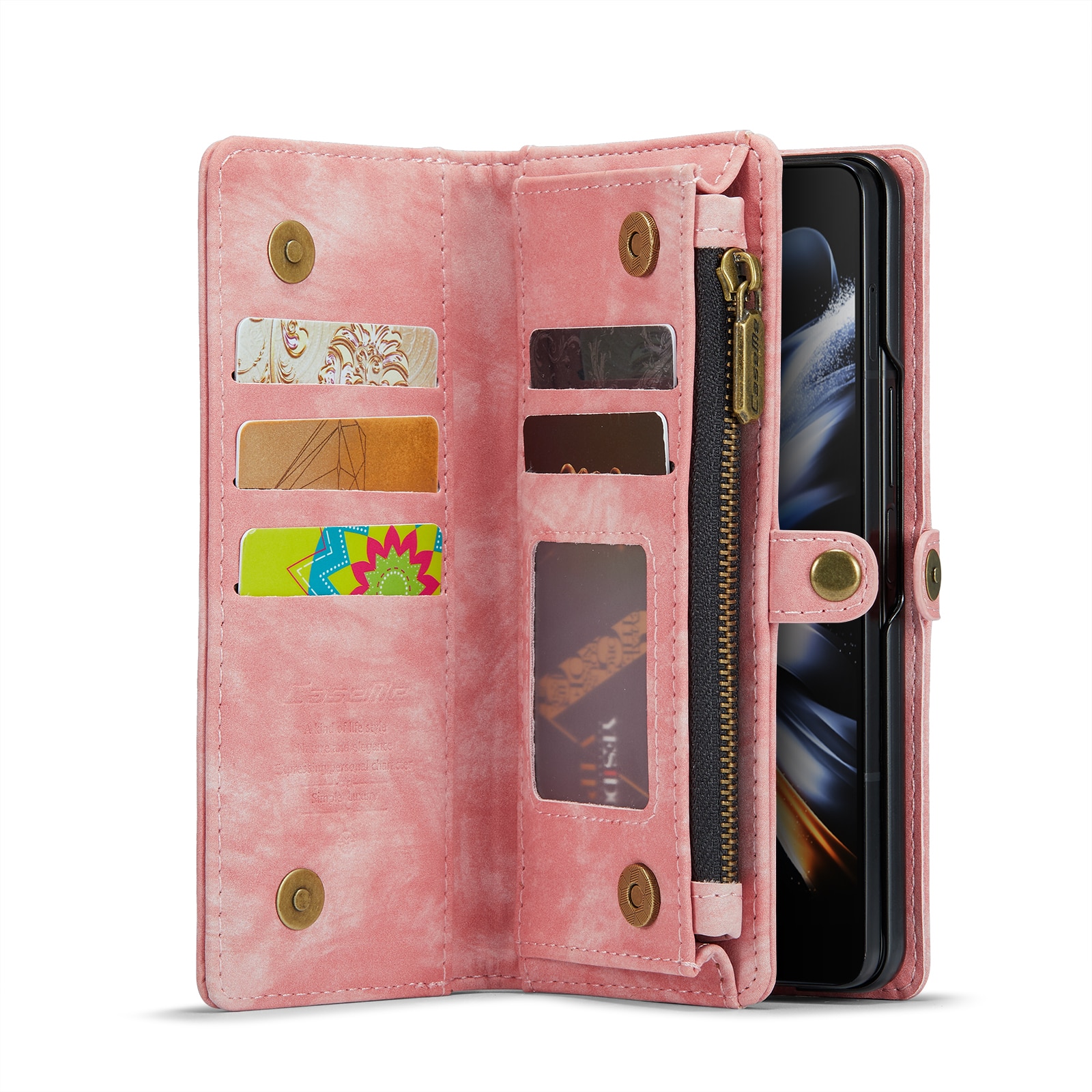 Multi-slot Plånboksfodral Samsung Galaxy Z Fold 5 rosa