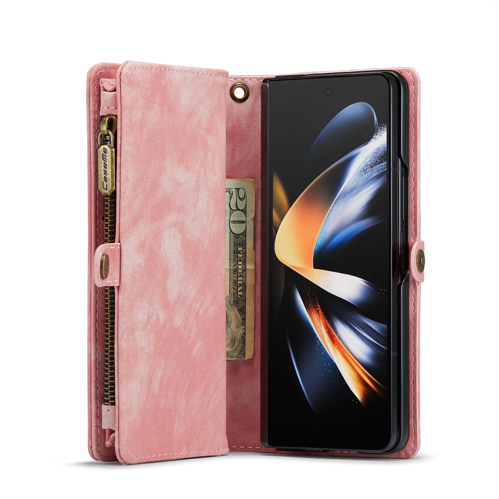 Multi-slot Plånboksfodral Samsung Galaxy Z Fold 4 rosa