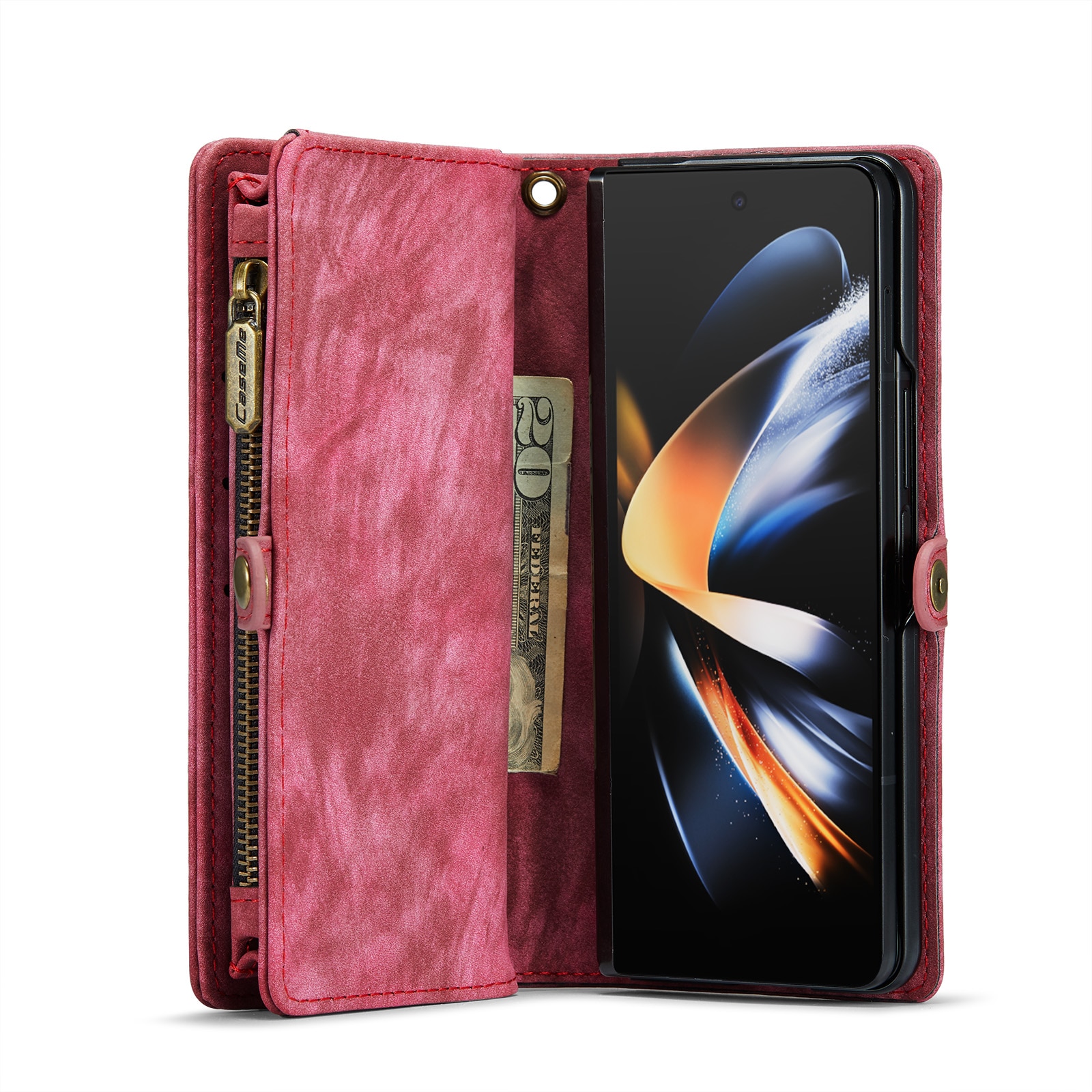 Multi-slot Plånboksfodral Samsung Galaxy Z Fold 5 röd