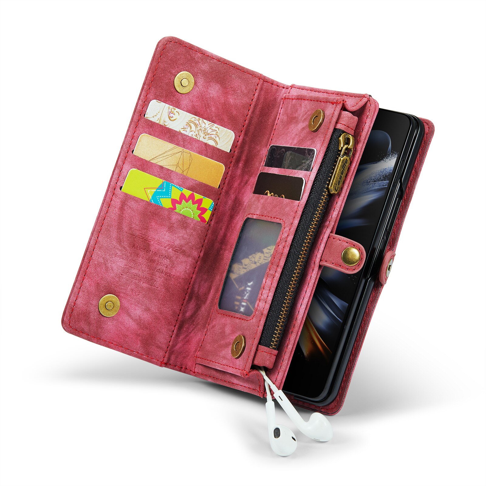 Multi-slot Plånboksfodral Samsung Galaxy Z Fold 5 Röd