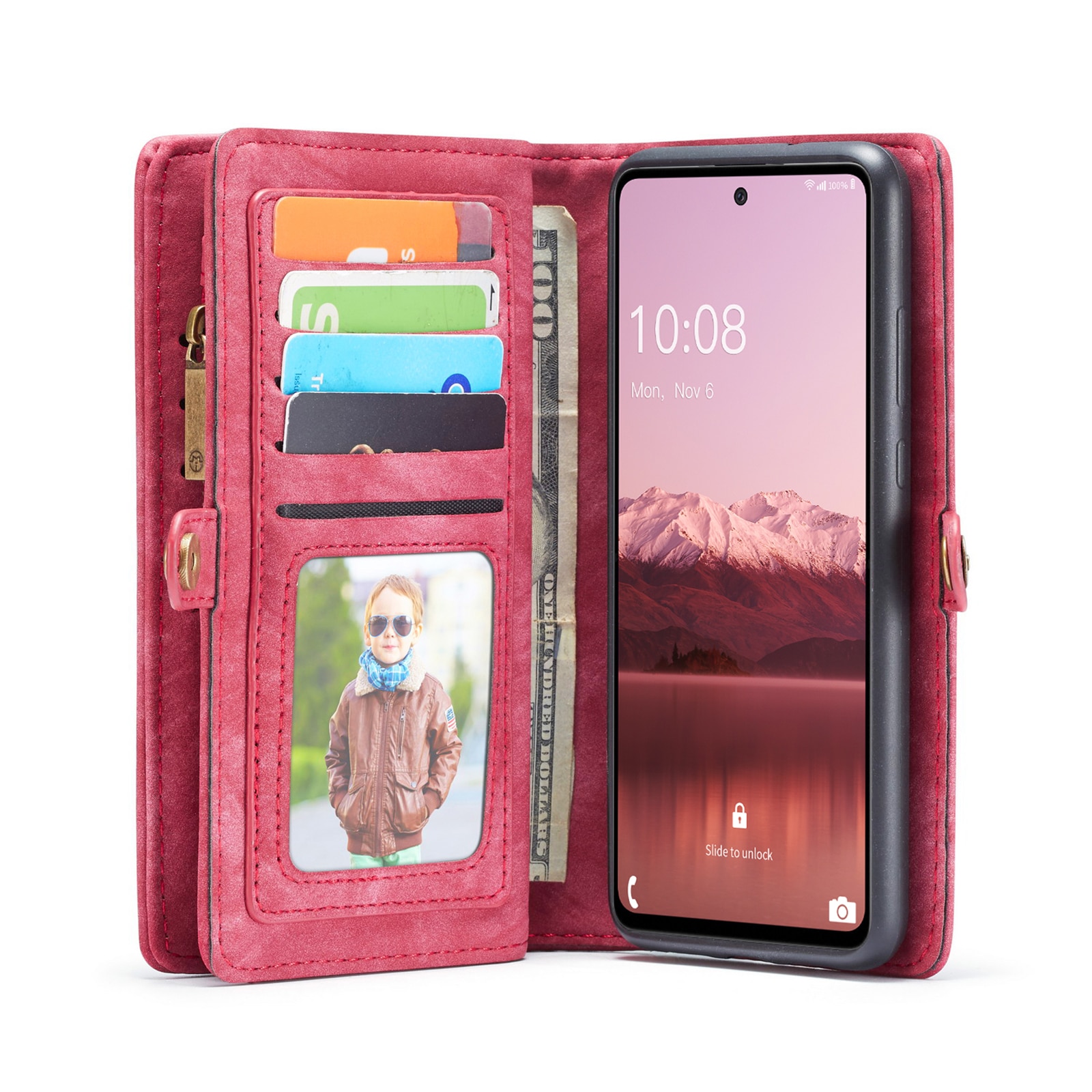 Multi-slot Plånboksfodral Samsung Galaxy A33 Röd