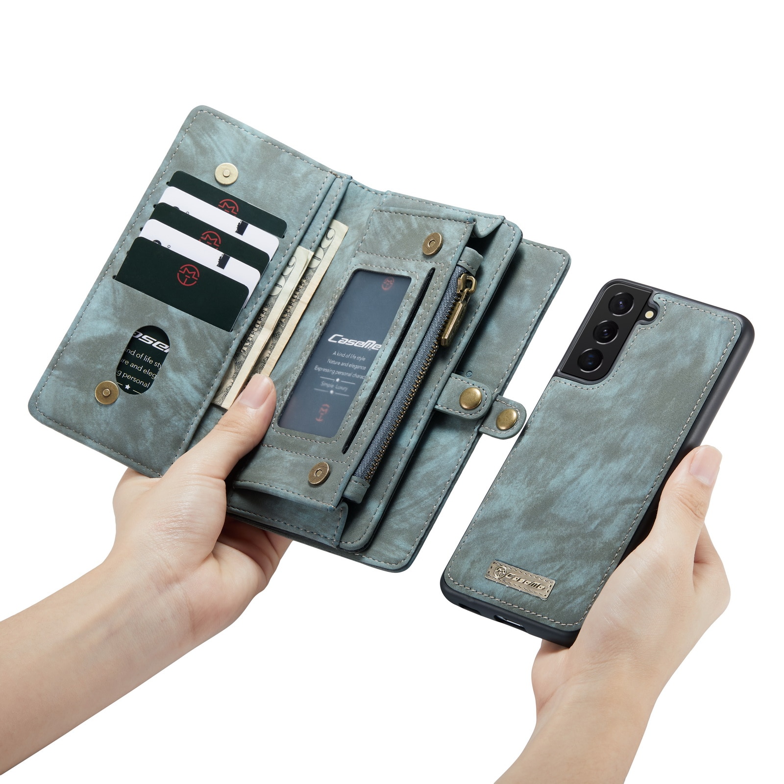 Multi-slot Plånboksfodral Samsung Galaxy S22 Blå