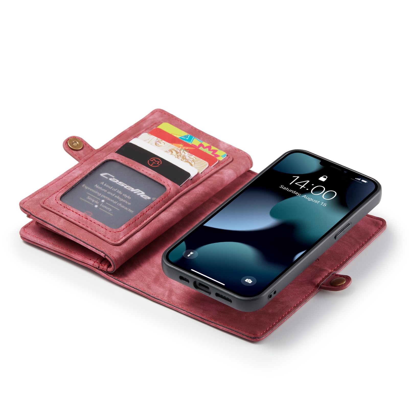 Multi-slot Plånboksfodral iPhone 13 röd