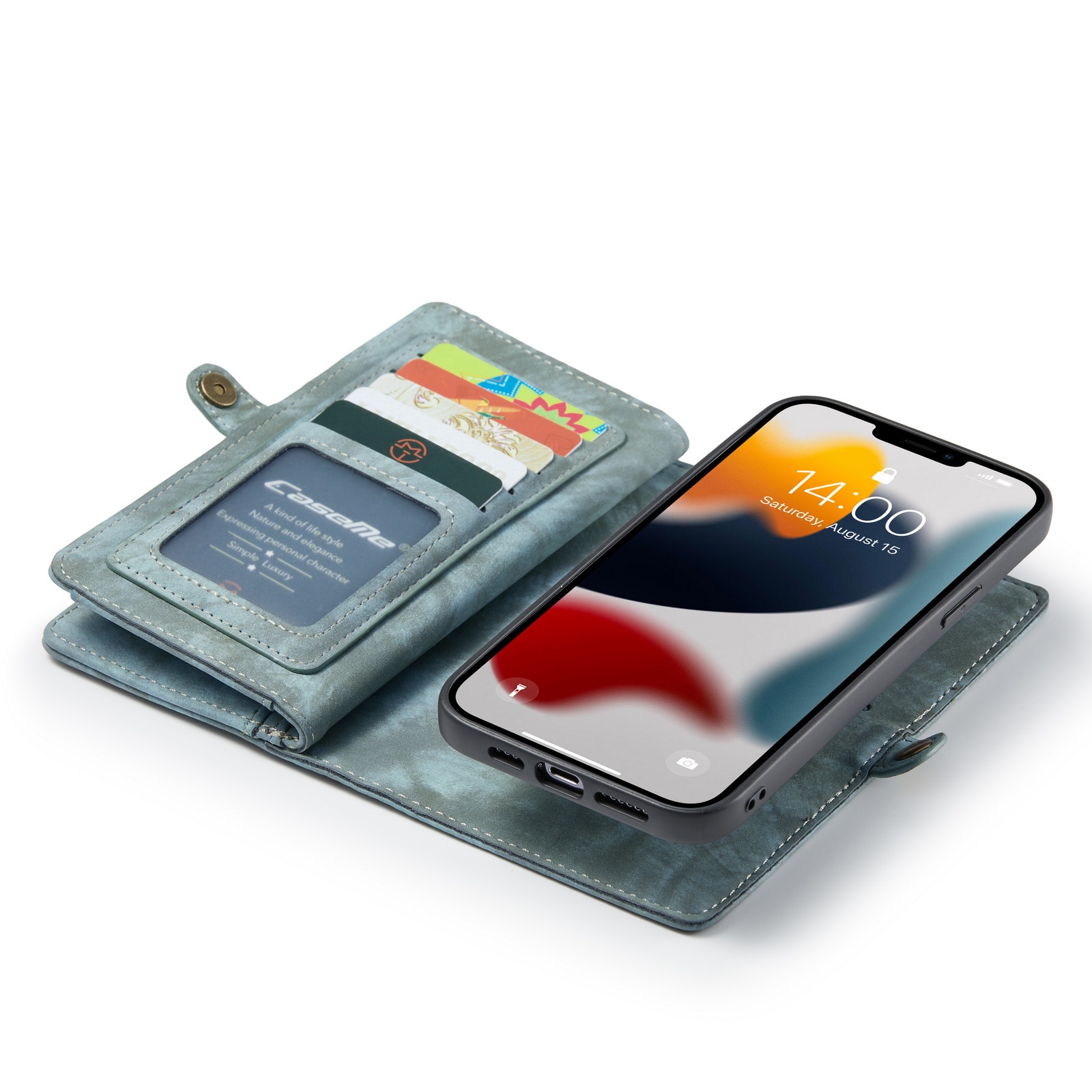 Multi-slot Plånboksfodral iPhone 13 Pro blå