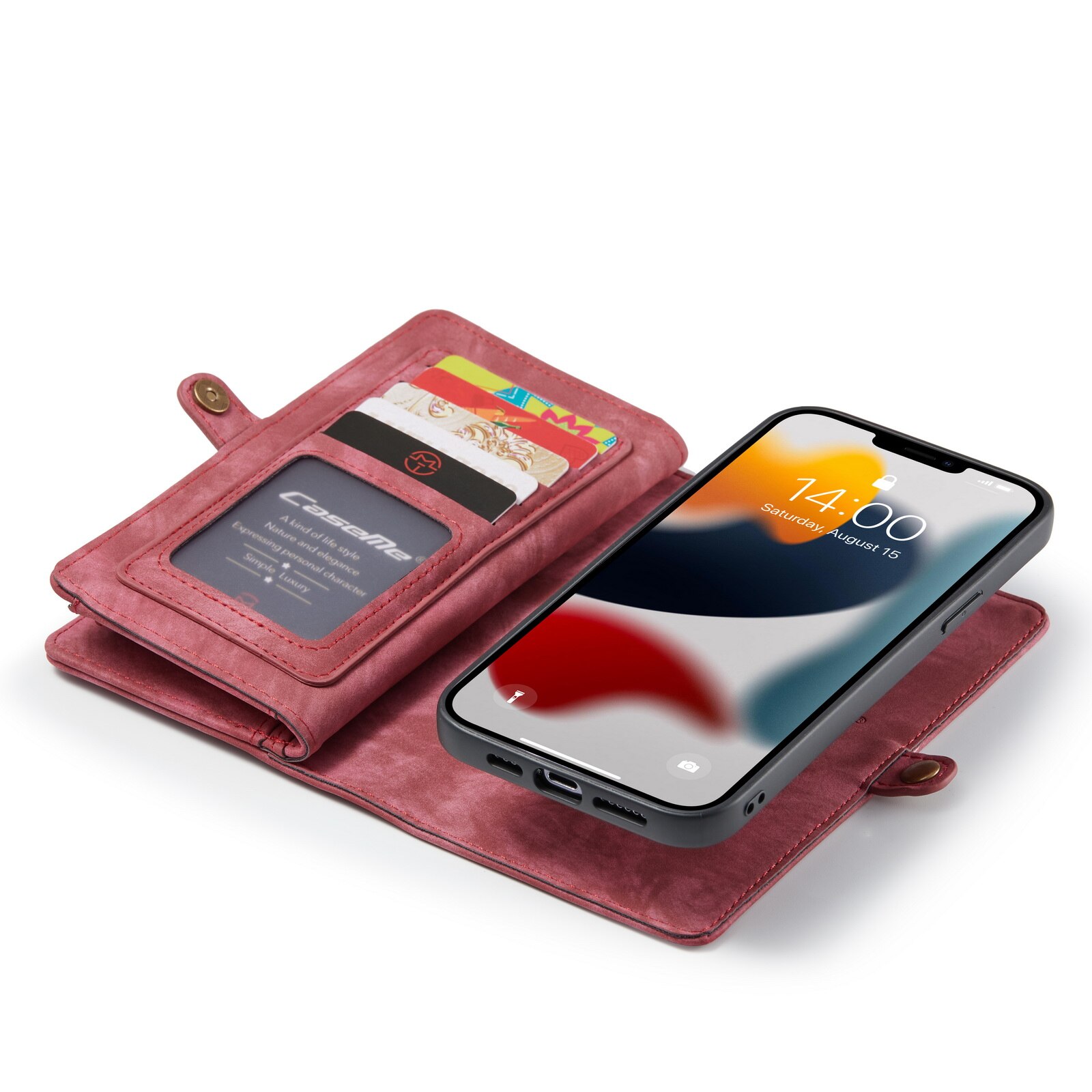 Multi-slot Plånboksfodral iPhone 13 Pro röd