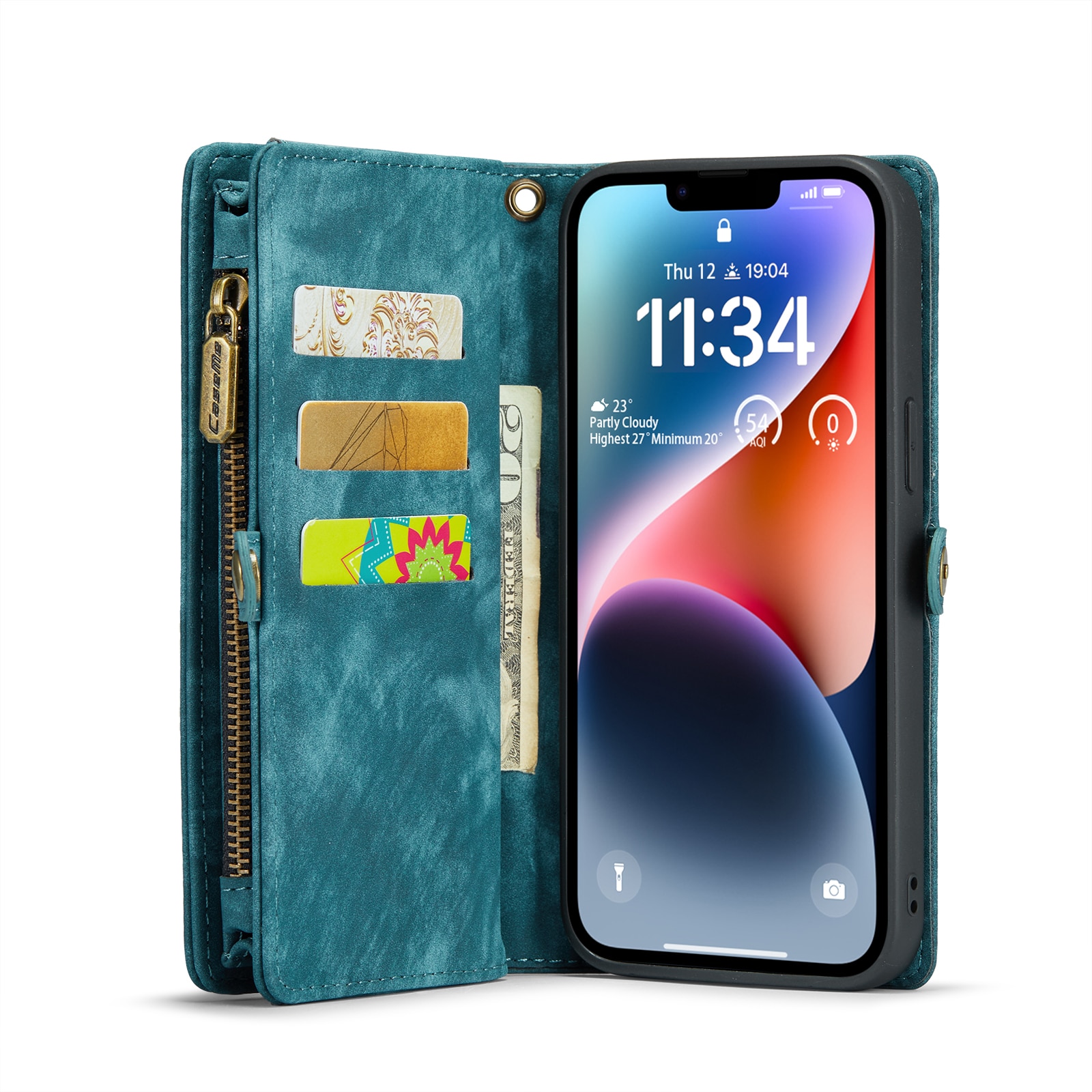 Multi-slot Plånboksfodral iPhone 14 blå
